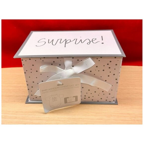 Mud Pie "Surprise" Baby Gift Box for Grandparents NWT~6-1/2" x 4-1/8" x 3-3/4" - Picture 1 of 9